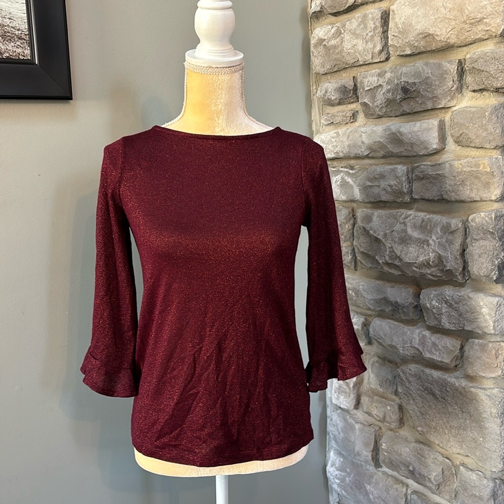 Michael Kors women’s top, dark red/gold shimmer look, XS
